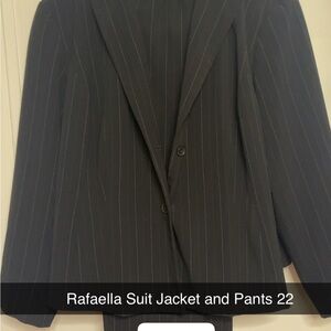 Rafaella Black Pinstripe Suit Jacket and Pants